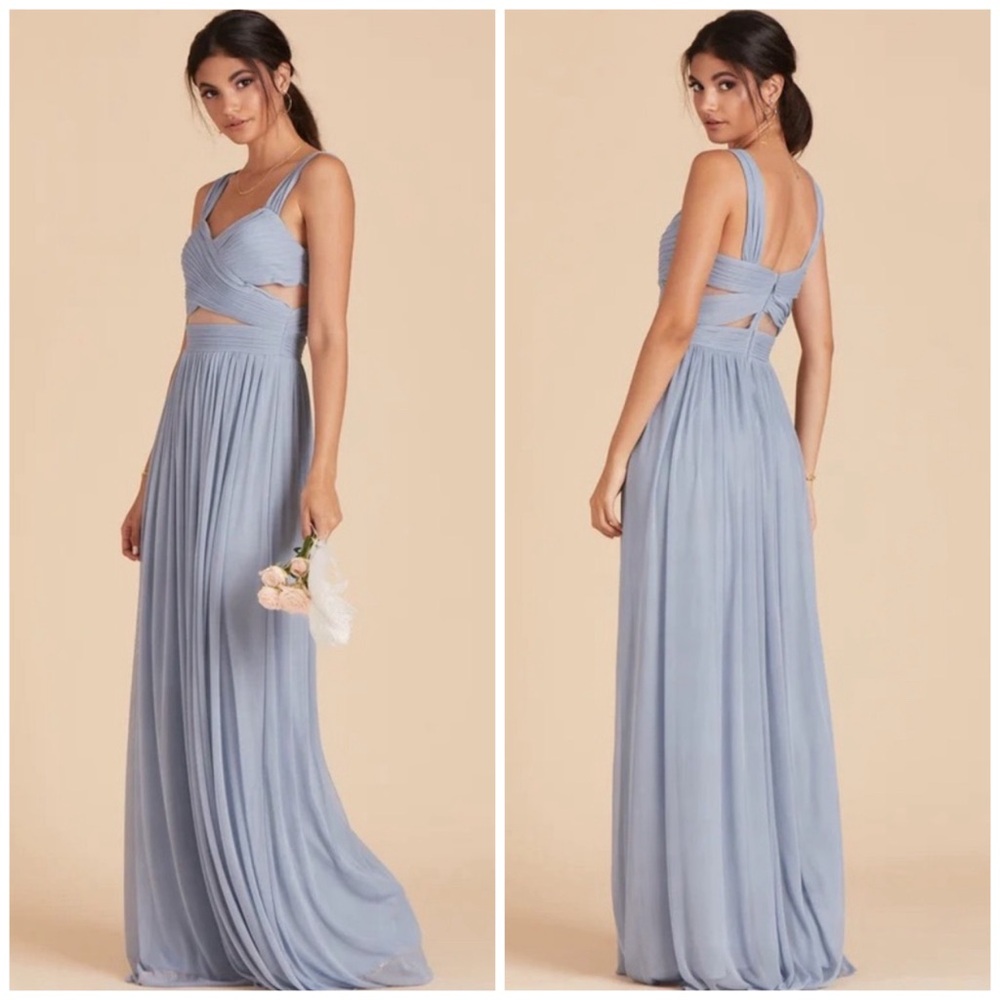 Birdy Grey Elyse Tulle Dress In Dusty Blue